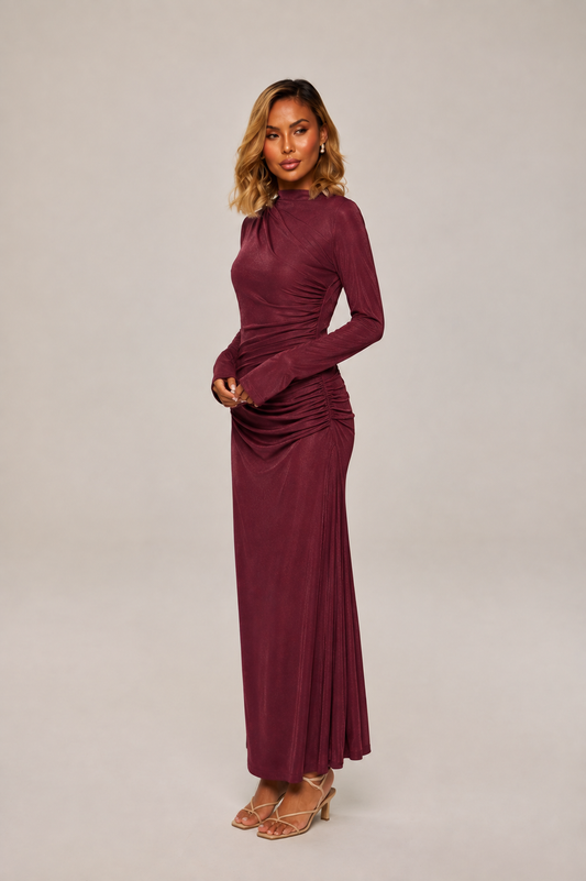 Elyna Burgundy Dress — view 2