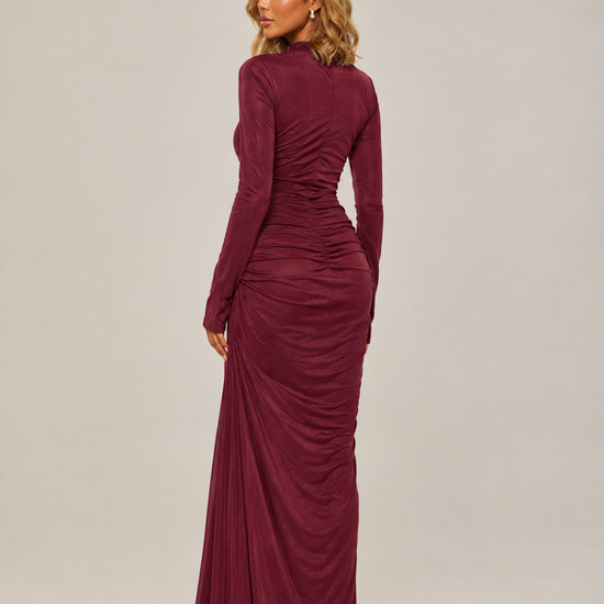 Elyna Burgundy Dress — view 3