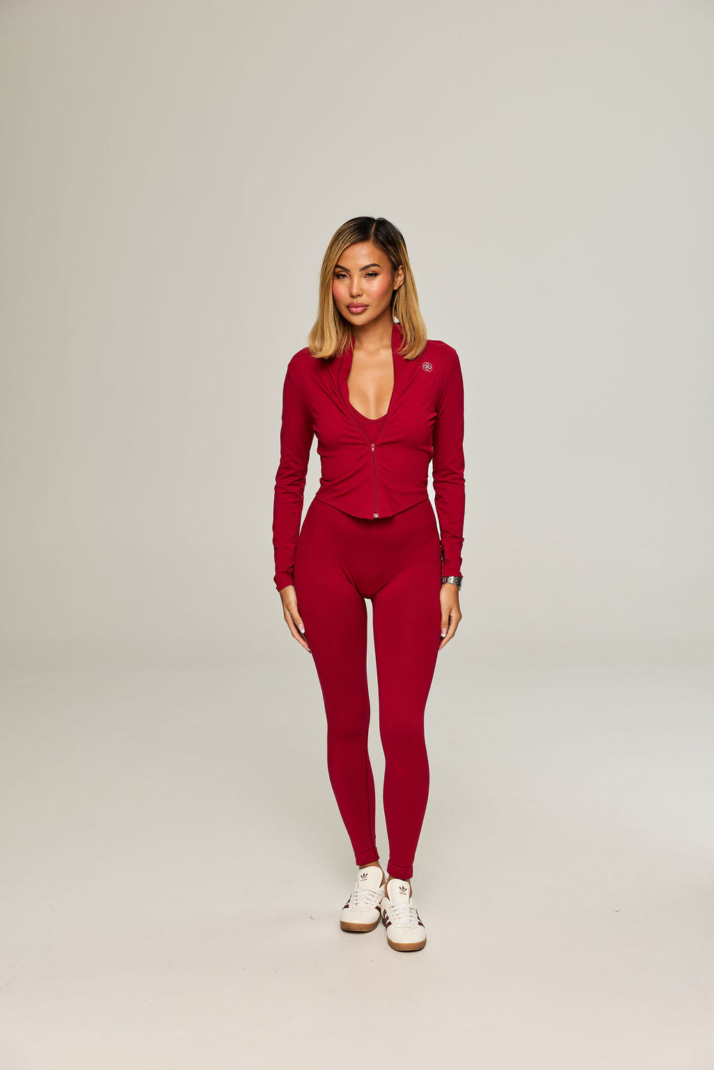 Frame Fit High Rise in Burgundy