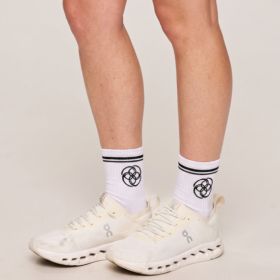Unisex Half-Crew Throwback Sock - Logo in Black