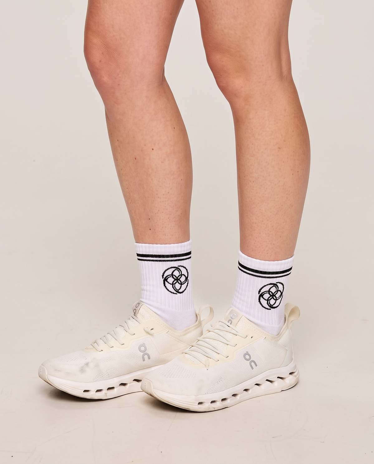 Unisex Half-Crew Throwback Sock - Logo in Black