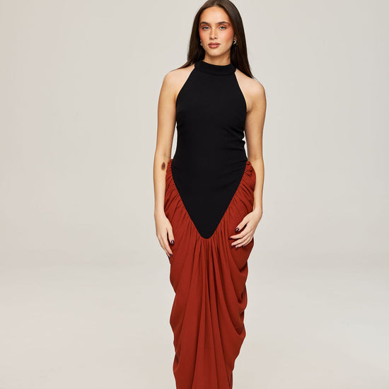 Sofya in black and red