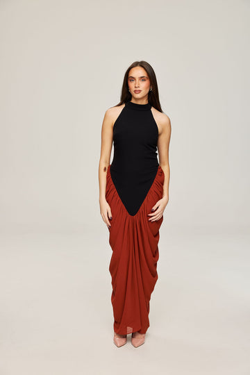 Sofya in black and red